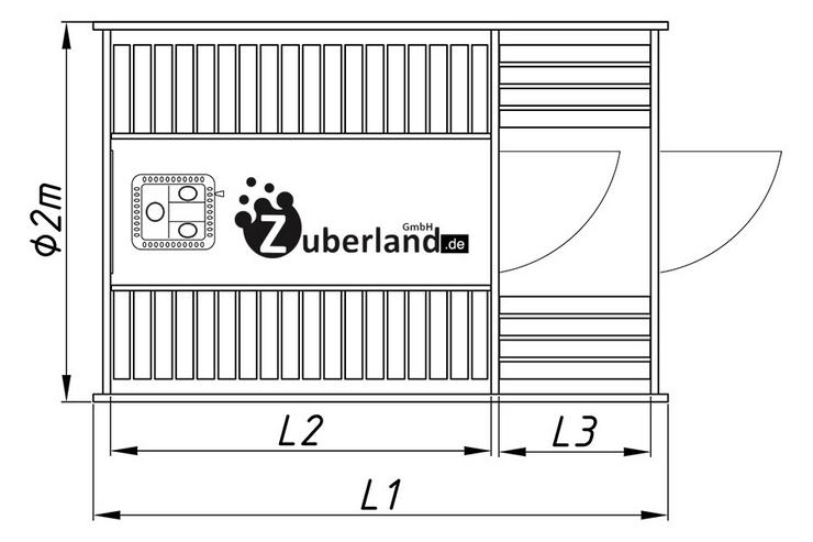 Saunafass, Fass-Sauna, Sauna (Länge 3m, Durchmesser 2,2m) mit Holzofen - Gartenhäuser & Pavillons - Bild 7