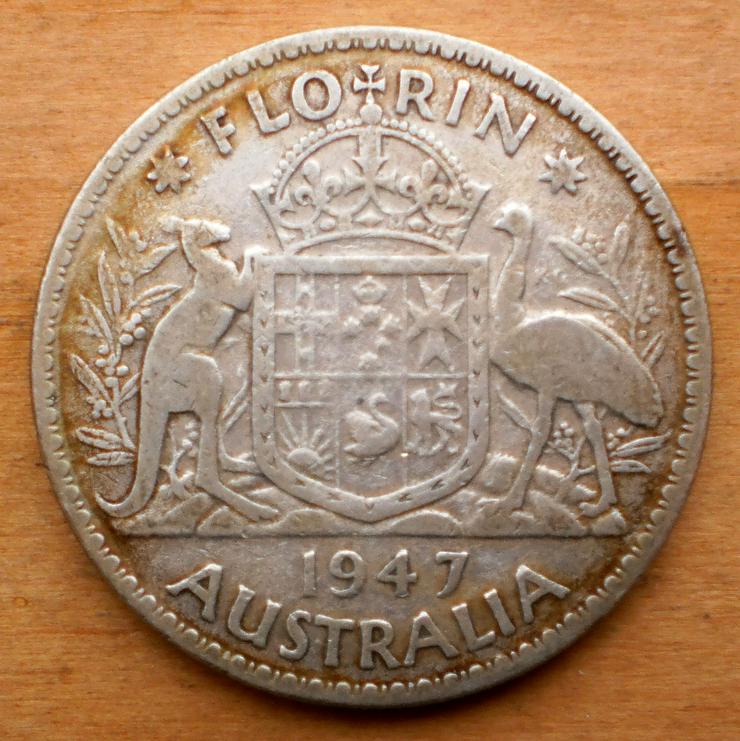 Australien: Florin 1947 Silber