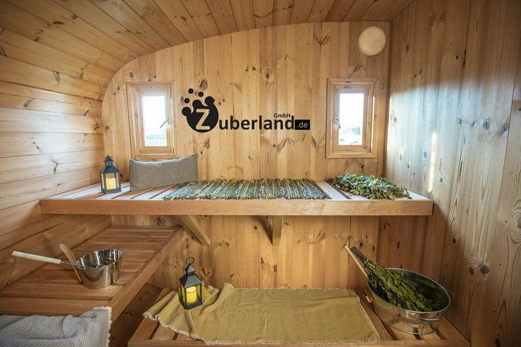 Bild 8: Fass-Sauna, Saunafass, Sauna Oval aus Fichtenholz