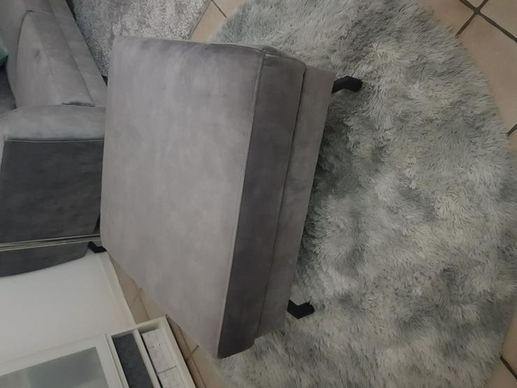 Hocker 80x80 Samt Grau  - Sofas & Sitzmöbel - Bild 1