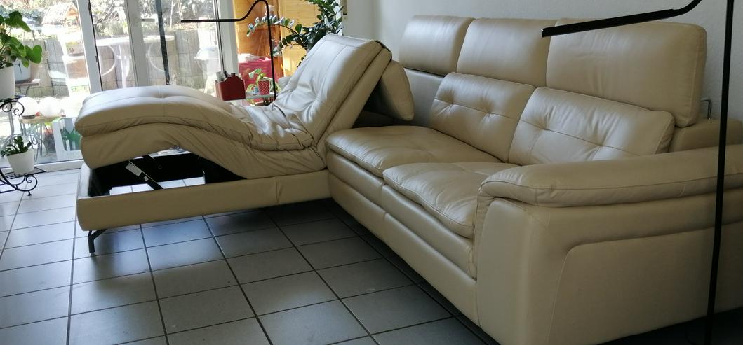 Ecksofa Leder Beige mit Funktion Relax und Liegefunktion - Sofas & Sitzmöbel - Bild 8