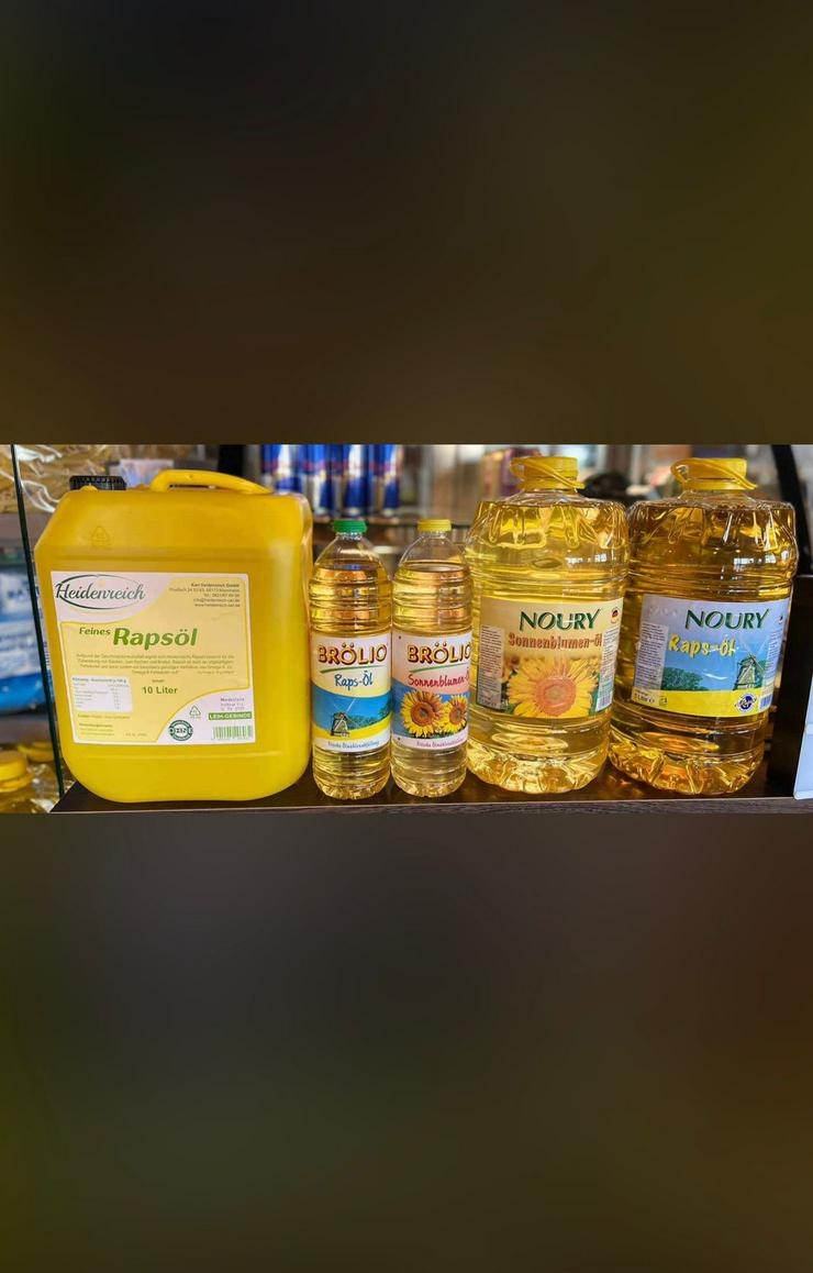 Bild 3: Rapsöl Sonnenblumenöl Sojaöl Speiseöl Öl Palmfett Frittieröl 