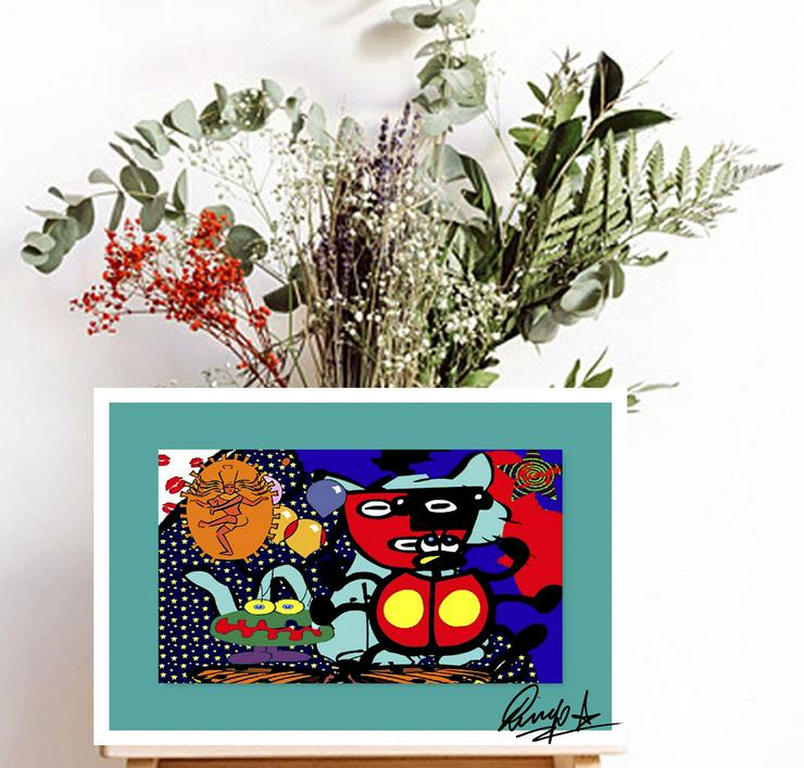 Bild 3:   Beatle Ringo Starr: Signiertes Kunstwerk. Poppiges Wandbild. Souvenir. Geschenkidee. Wandschmuck. Sammlerstück. NEU!
