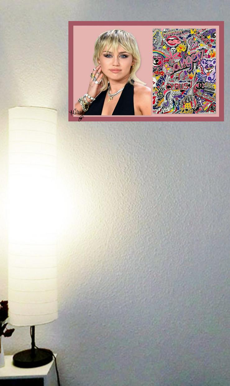 Bild 4: Miley Cyrus signiertes Kunstwerk. Wandbild! Zimmerdeko. Wanddeko. Souvenir! Geschenkidee.