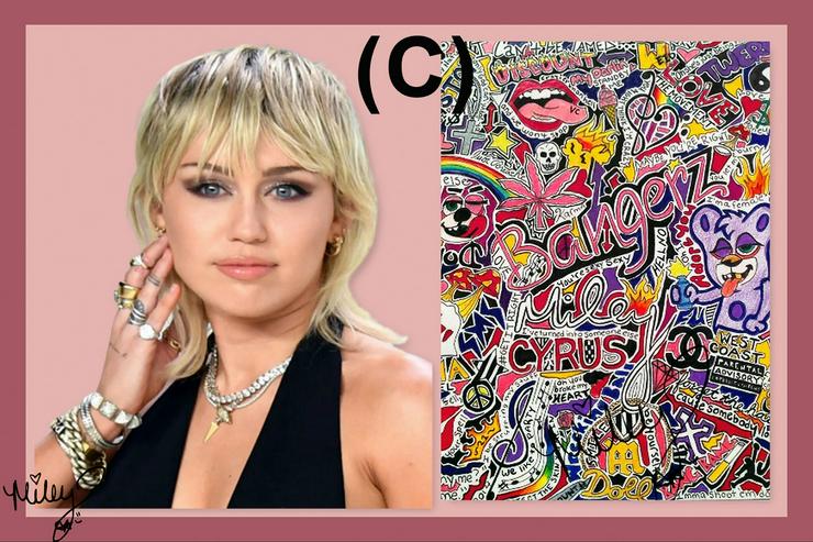 Bild 6: Miley Cyrus signiertes Kunstwerk. Wandbild! Zimmerdeko. Wanddeko. Souvenir! Geschenkidee.