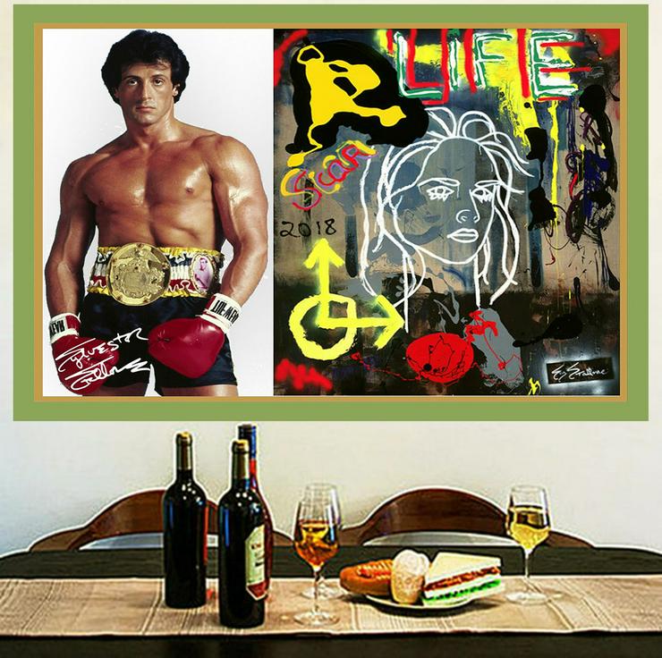 Bild 5: Sylvester Stallone: Signiertes Kunstwerk. XXL-Wandbild. Unikat!  Geschenkidee.  Rambo. Rocky. Souvenir. Zimmerdeko. Wanddeko. 
