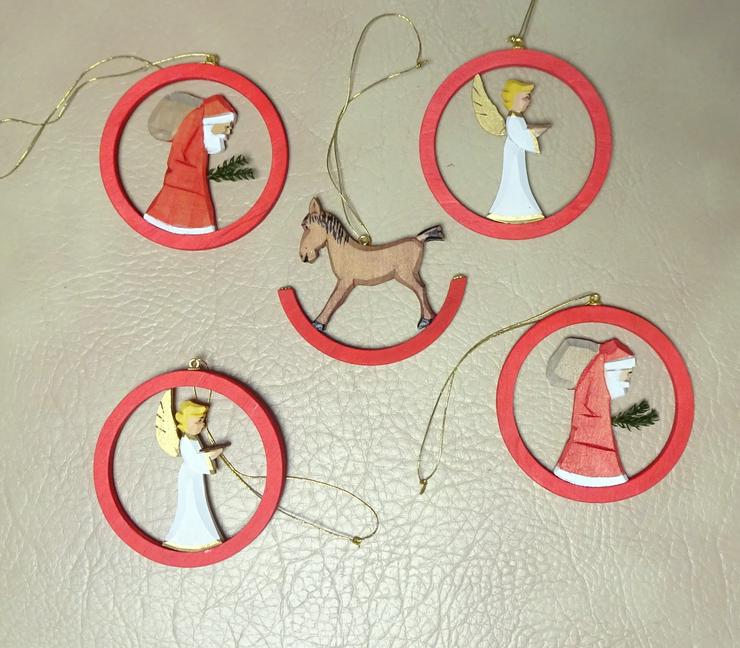 Bild 1: Baumbehang, Weihnachtsfiguren, Handarbeit aus dem Erzgebirge