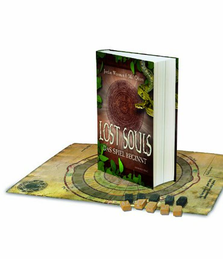 Lost Souls - Das Spiel beginnt, Buch, Spielbrett und Figuren