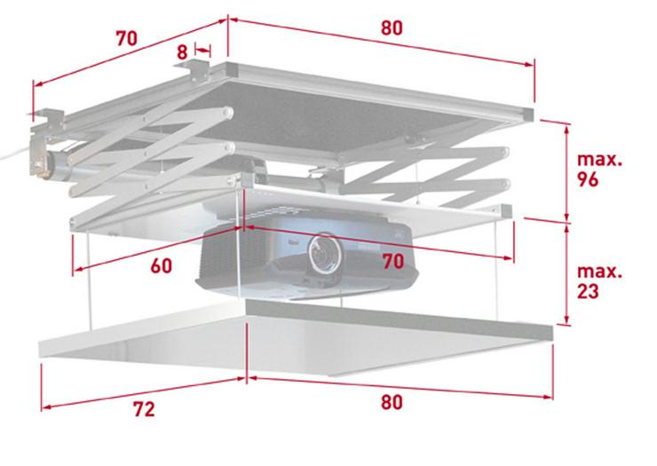 Elektrischer Projektor Beamer Deckenlift inkl. Handsender - Heimkino - Bild 1