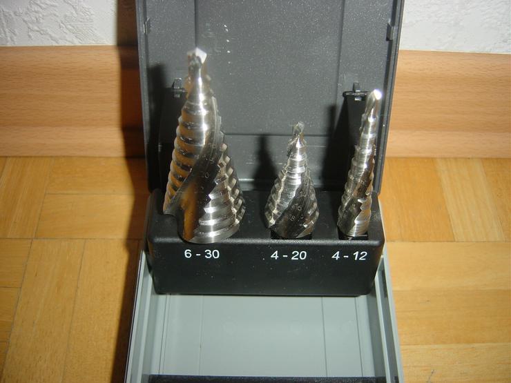 Factor Stufenbohrer-Satz 3tlg. mit Spiralnut HSS 4-30 mm (4-12/4-20/6-30) - Werkstatteinrichtung - Bild 8