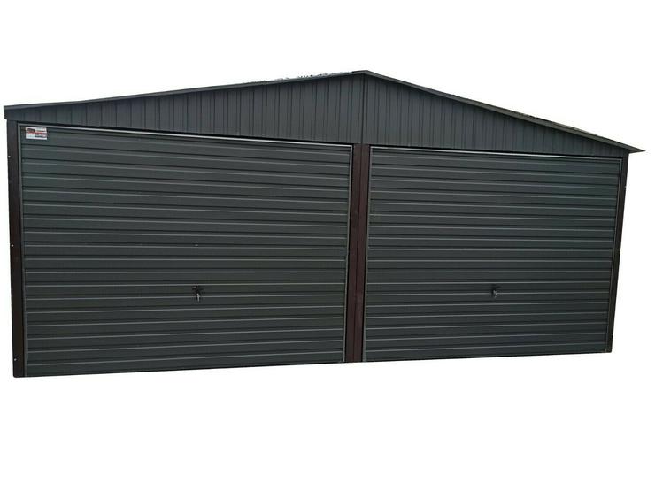 Blechgarage 6x6 Garage KFZ Lager Schuppe RAL7016 | mit Aufbau verzinkt Stahl - Weitere - Bild 5