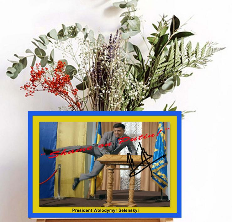Bild 2: Ukraine Präsident Wolodymyr Zelenskyi.  Signiertes Wandbild. Souvenir. Geschenkidee. Wandschmuck. Zimmerdeko. Kunstdruck. Memorabilie. Unikat. Brandneu!