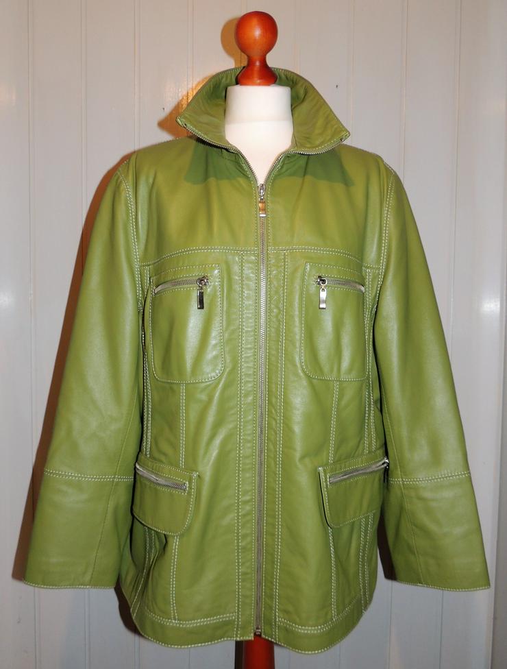 Bild 1: Lederjacke für Damen modern echt Leder grün Größe 40/42