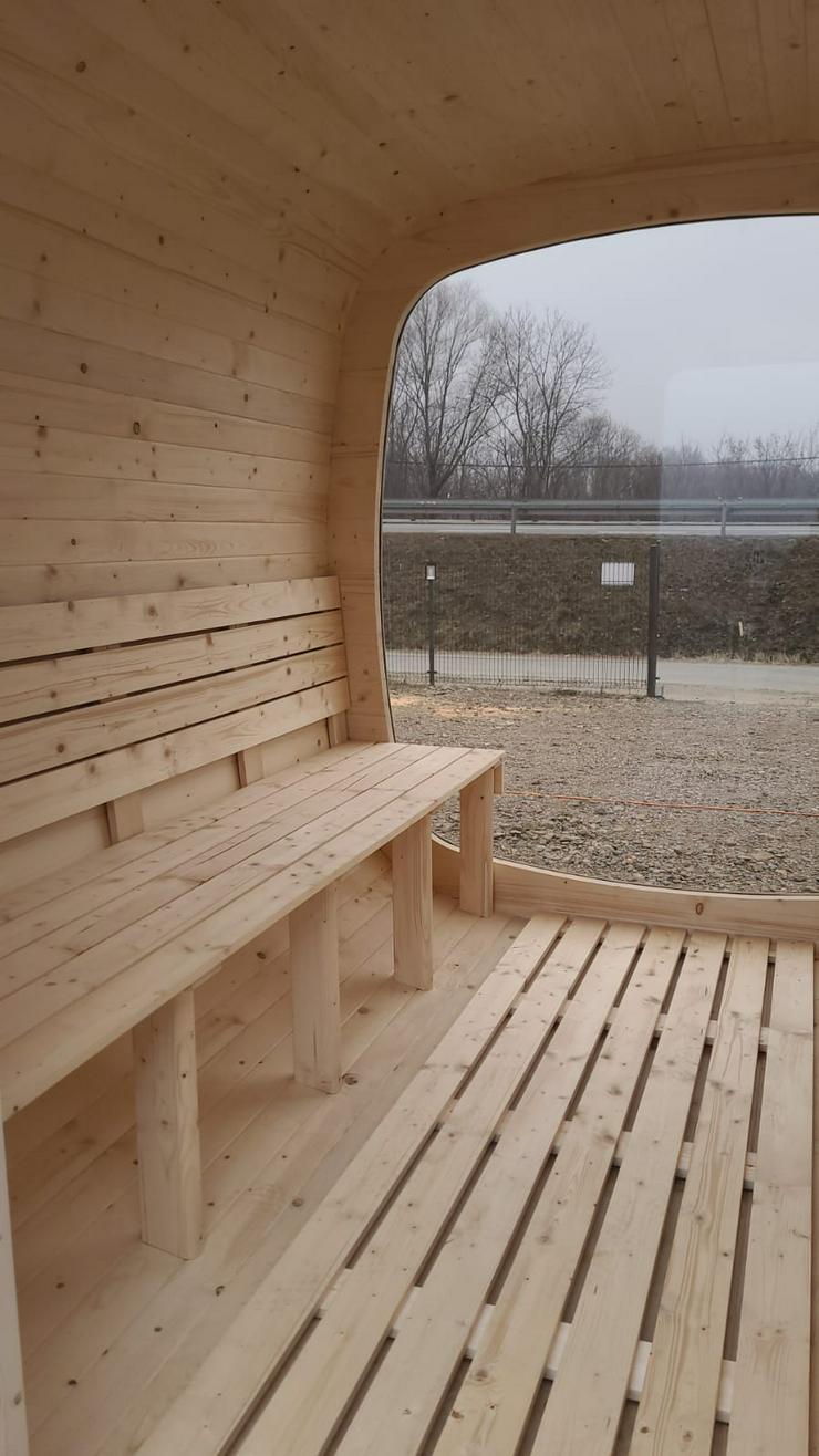 Bild 8: Garten-Sauna mit Panorama-Glas 