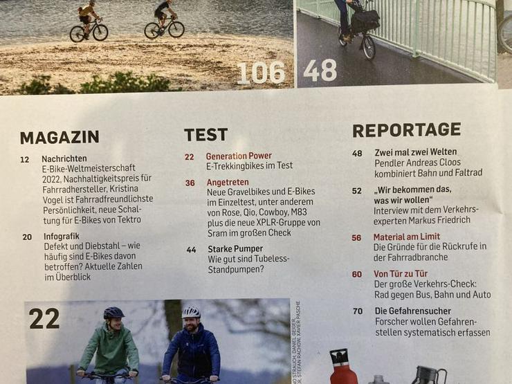 Bild 3: UNGELESEN Bike Bild 1/2022 Fahrrad Zeitschrift