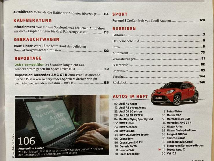 Bild 4: UNGELESEN Auto Motor und Sport Heft 9 v. 07.04.2022 + Beilage