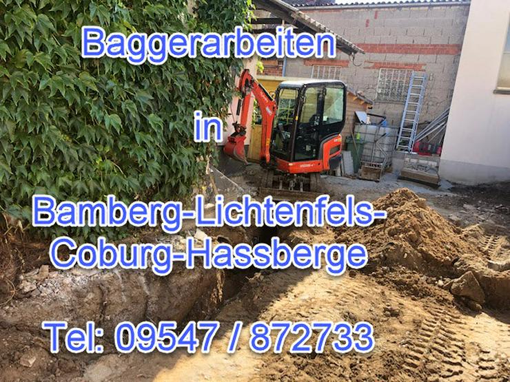 Minibagger Mieten in Bamberg und der Umgebung nur inkl. Fahrer für zb. Baggerarbeiten in Bamberg - Sonstige Dienstleistungen - Bild 1