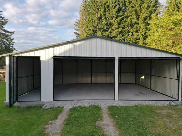 Blechgarage Garage Einzelgarage Metallgarage, 8x5 m Blech verzinkt Stahl - Garagentore - Bild 5