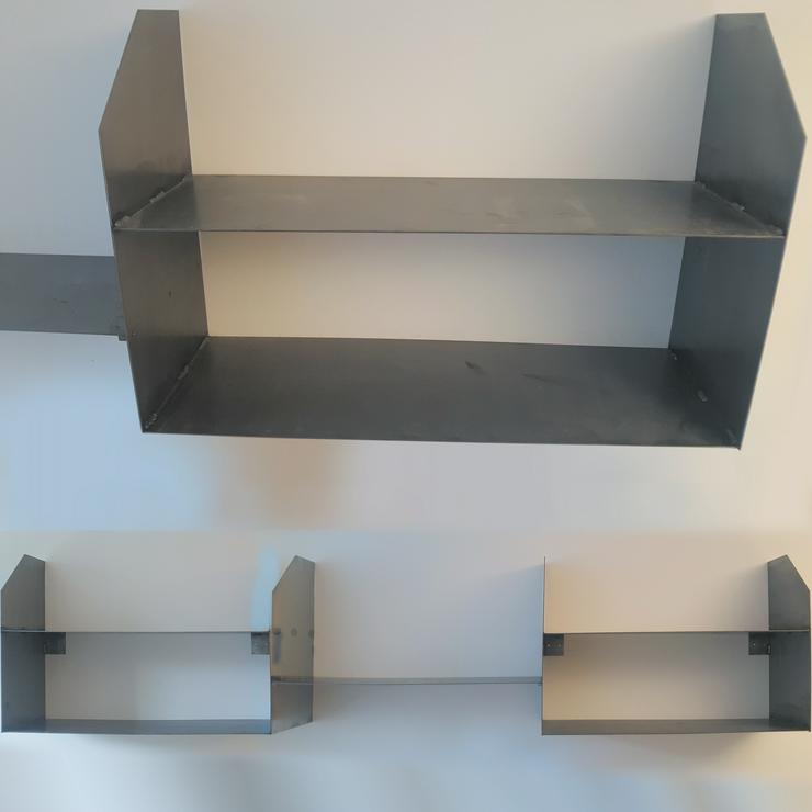 Regal, Stahl, 272×62×30 cm, handgeschmiedet, Industrial Design