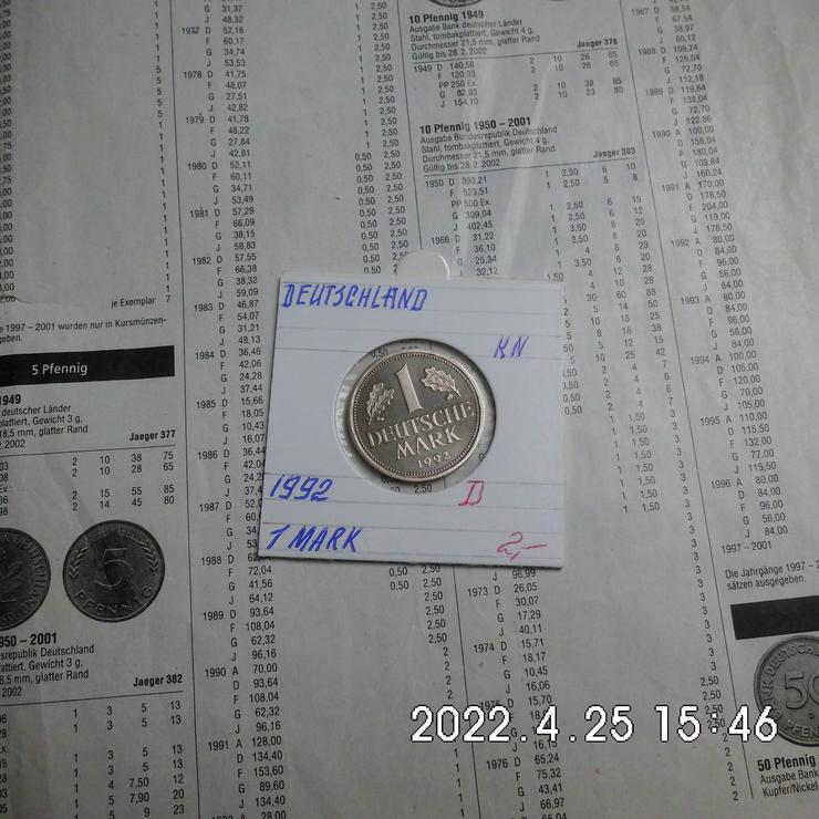 DM 1 DM 1992 D Stempelglanz - Deutsche Mark - Bild 1