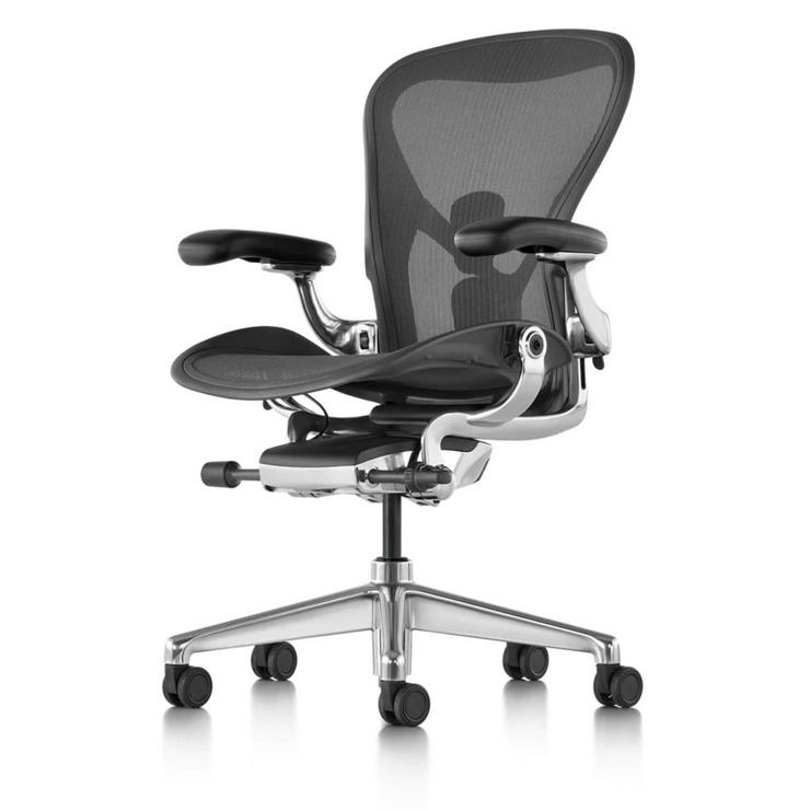 Bürostuhl, HermanMiller Aeron schwarz, Untergestell poliert, Größe B, neuwertig - Bürostühle - Bild 2