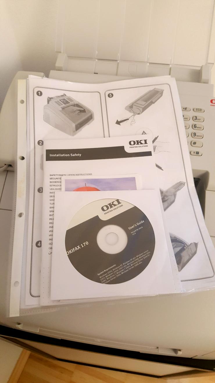 Laser Faxgerät A4, OKI, OKIFAX 170, 250 Blatt 33600bps, G3-Modus, 20 Seiten/min sw, 39×39×29cm 8,8kg - Multifunktionsgeräte - Bild 2