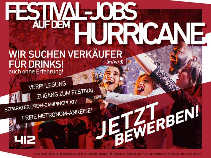Jobs beim Hurricane-Festival (zw. HH&Bremen): Freie Metronom-Anreise - Service & Bar - Bild 1