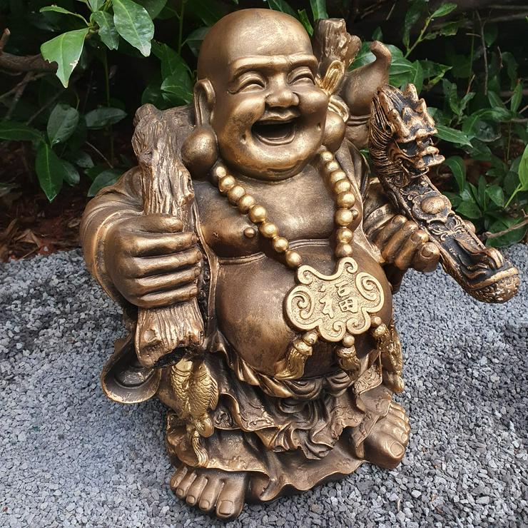 Bild 1: Gartenfigur Chinesische Buddha Figur 43 cm