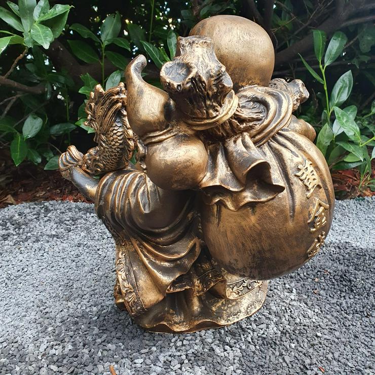 Bild 2: Gartenfigur Chinesische Buddha Figur 43 cm