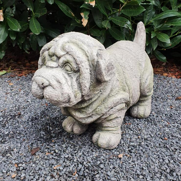 Gartenfigur Hunde Mops Figur 25 cm -Neu- Dekofigur