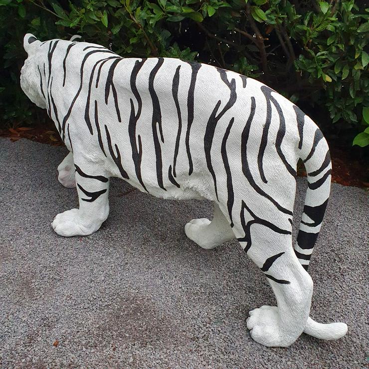 Bild 3: Gartenfigur große weiße Tiger Figur auf allen vieren 140 cm -NEU-