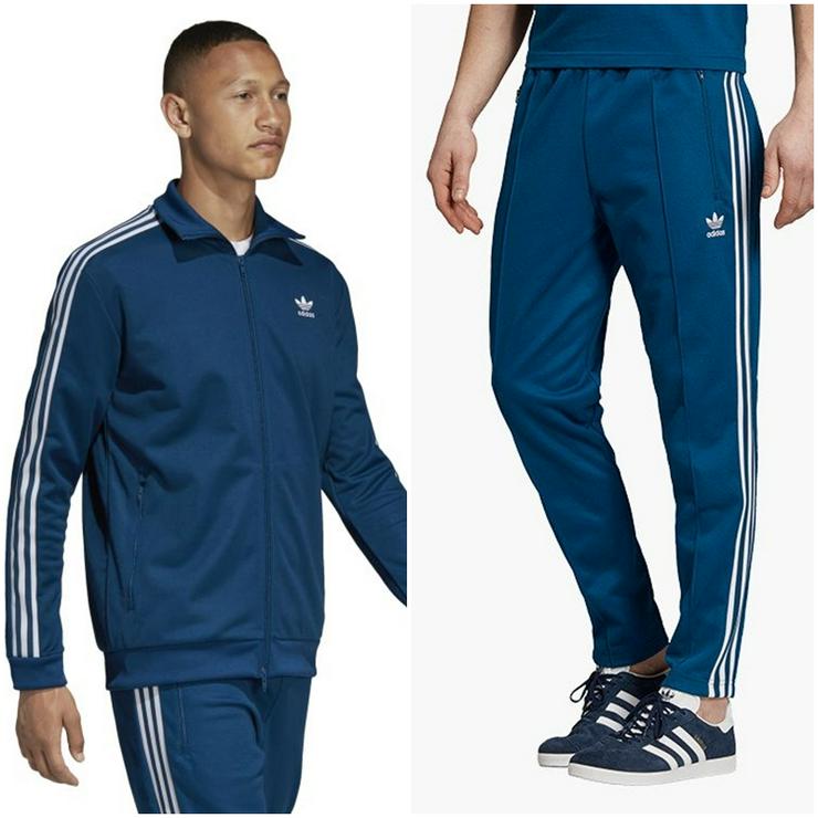 Adidas Beckenbauer Anzug Jacke Hose Blau Firebird Suit BB Navy blue
