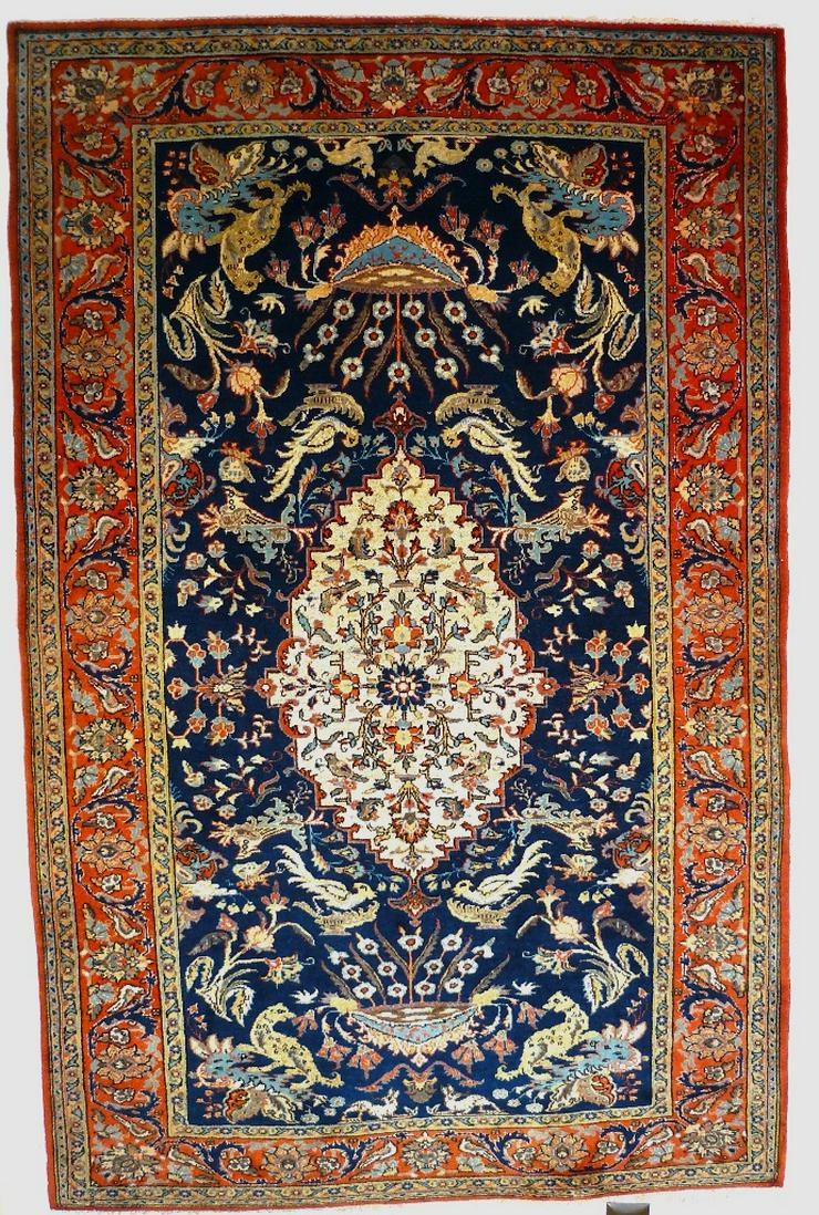 Orientteppich Teheran mit Seide antik (T085)
