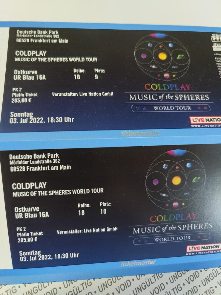 Coldplay Sitzplatz Tickets Frankfurt 03.07. - Filme & Musik - Bild 1