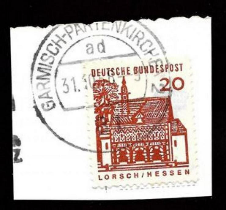 Briefmarke auf Papier-für Stempelsammler-GARMISCH-PARTENKIRCHEN