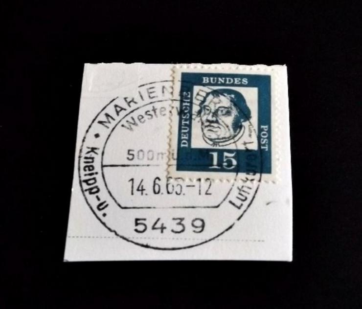 Briefmarke/n auf Papier, für Stempelsammler-.143-17-386---MARIENBERG-1963