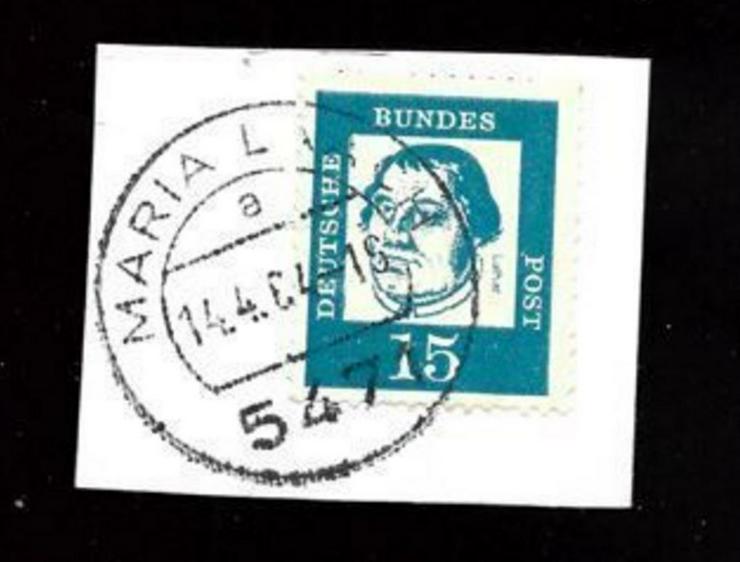Briefmarke/n auf Papier, für Stempelsammler--142-19-465-MARIA LAACH-1964