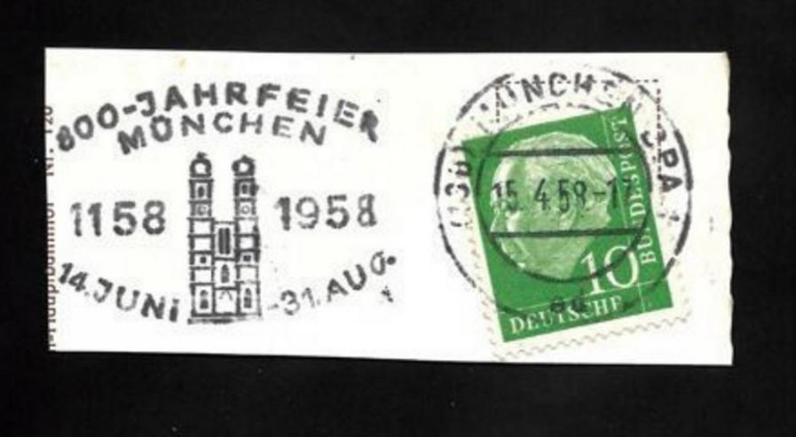 Briefmarke/n auf Papier, für Stempelsammler---MÜNCHEN-1958