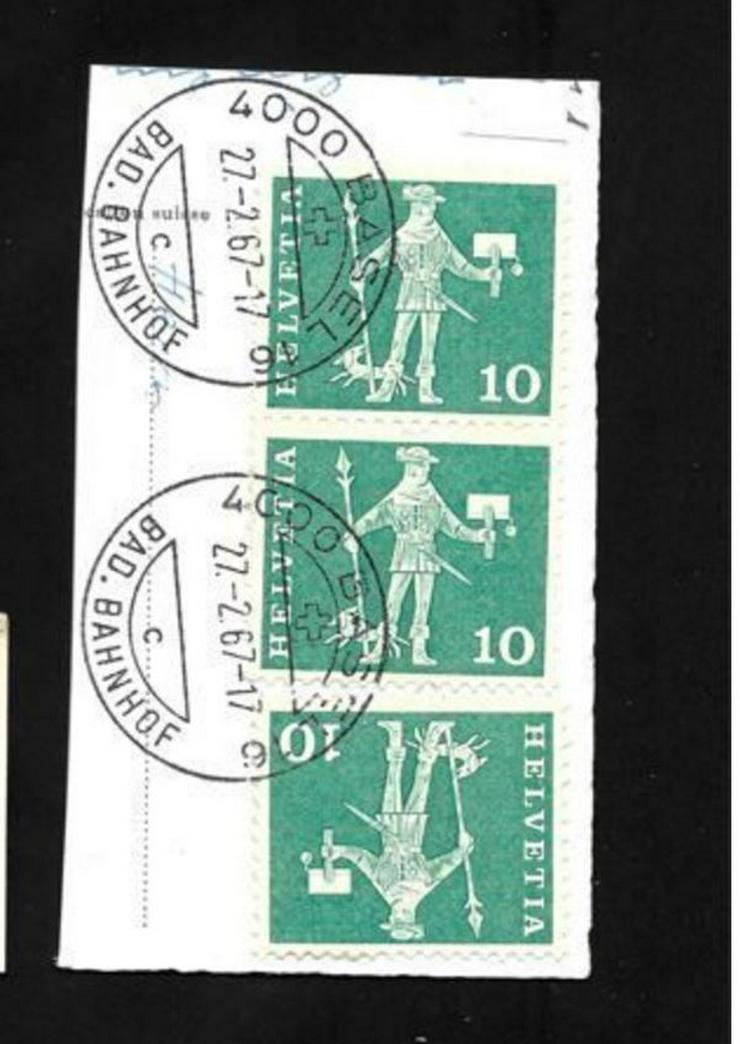 Briefmarke/n auf Papier, für Stempelsammler--Schweiz-BASEL-BAD BAHNHOF
