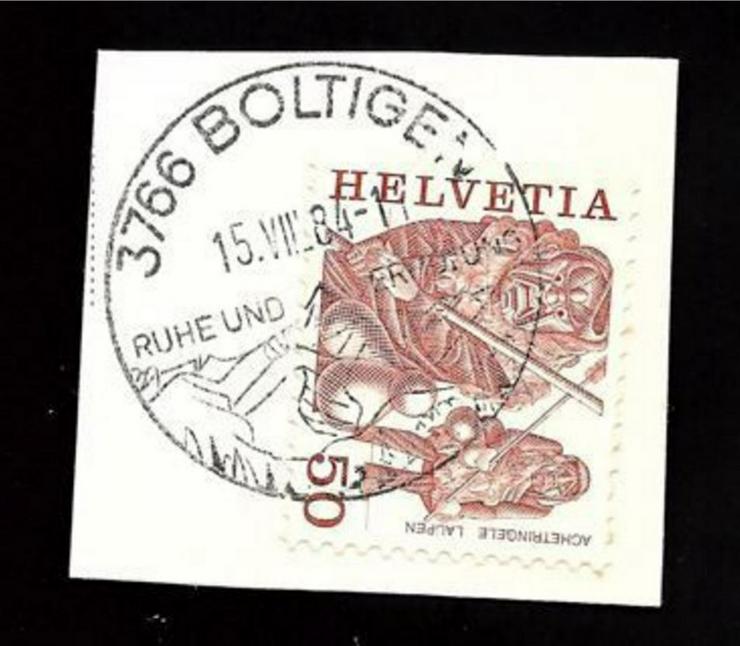 Briefmarke/n auf Papier, für Stempelsammler---Schweiz-BOLTINGEN