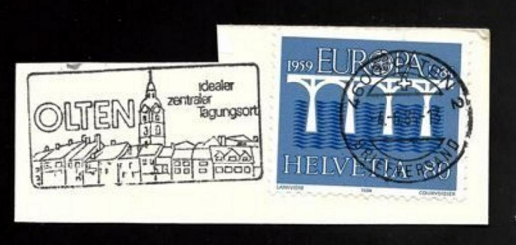 Briefmarke/n auf Papier, für Stempelsammler--Schweiz-OLTEN