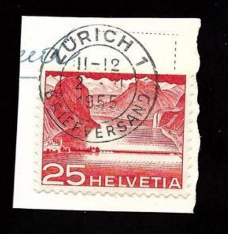 Briefmarke/n auf Papier, für Stempelsammler--Schweiz-ZÜRICH-1955