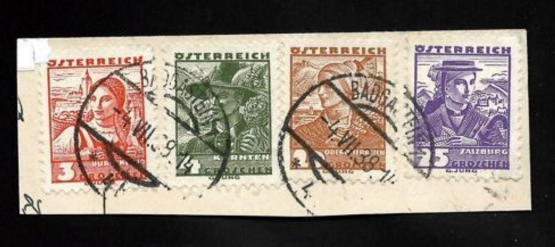 Briefmarke/n auf Papier,- für Stempelsammler-Österreich--BADGSTEIN-1938