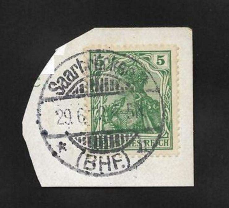 Briefmarke/n auf Papier,-- für Stempelsammler-Germania--SAARBRÜCKEN
