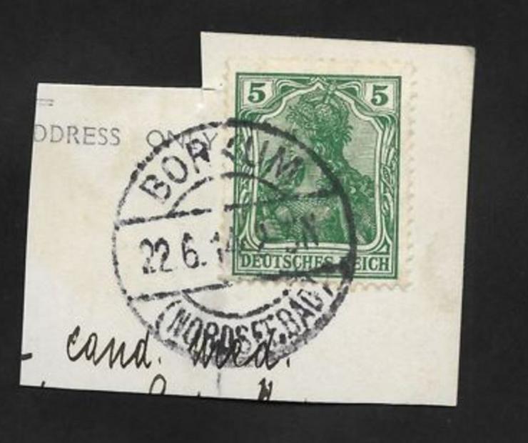 Briefmarke/n auf Papier,-- für Stempelsammler-Germania--BORKUM