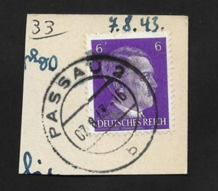 Briefmarke/n auf Papier, für Stempelsammler-PASSAU-1943-