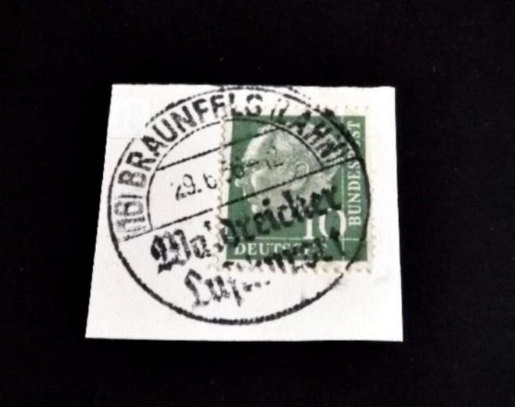Briefmarke/n auf Papier, --für Stempelsammler-BRAUNFELS-LAHN-1956