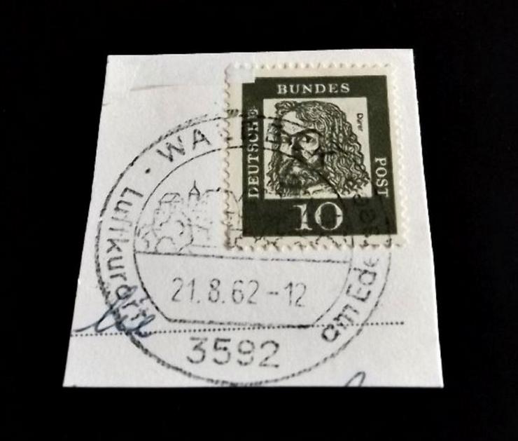Briefmarke/n auf Papier-, für Stempelsammler-Waldeck-1962