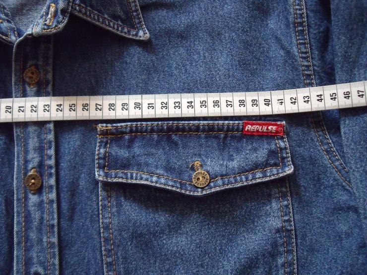 Bild 3: Repulse - stylische Herren Jeans Hemd- Gr .S - M+ Geschenk Silber Ring.