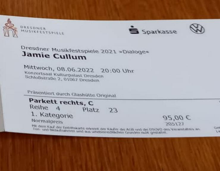 zwei Tickets für Jamie Cullum in Dresden am 8.6.22